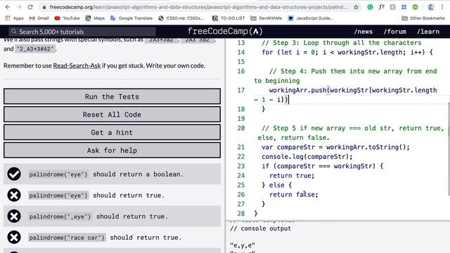 JavaScript Coding Challenge #4 | Palindrome Checker смотреть онлайн