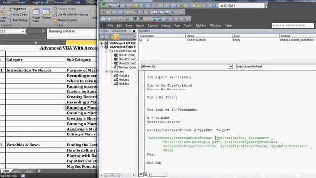 Learn Excel - Video 127- VBA Export Excel files to PDF files смотреть онлайн