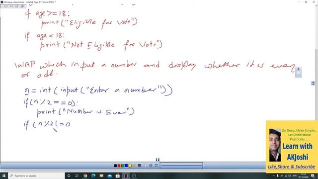 Python Program:: To Print Whether the Number is Even or ODD | even odd program in python смотреть онлайн