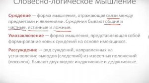 Психология урок 32 Формы мышления