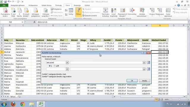 Excel - filtrowanie dat смотреть онлайн
