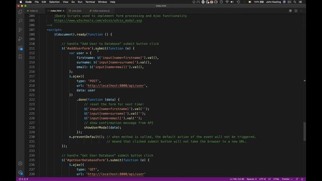 CSS230 Bonus Lesson - CRUD-based Access of a NodeJS REST API using jQuery 02 смотреть онлайн