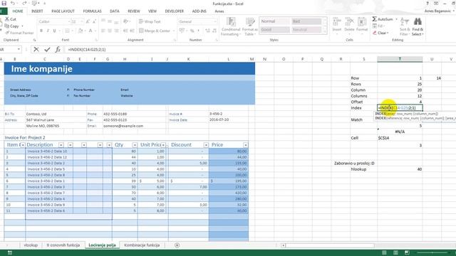 Excel 10 od 25 Funkcije za lociranje polja row, rows, column, columns, index, match смотреть онлайн