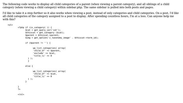 Wordpress: Display children of the category a post is assigned to смотреть онлайн