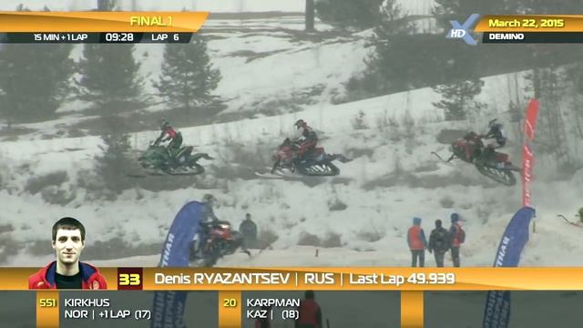 FIM EUROPEAN SNOWCROSS CHAMP./ ЧЕМПИОНАТ ЕВРОПЫ по кроссу на снегоходах. 4 этап 2015. final1 смотреть онлайн
