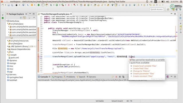 Upload Multiple files In Amazon S3 bucket | TransferManager Multiple file upload | Amazon S3 | Java смотреть онлайн