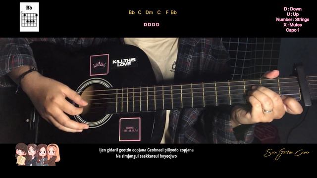 BLACKPINK - 'Ready For Love' EASY Guitar Tutorial (PUBG VER) | Chords + Lyrics + Strumming | Suin смотреть онлайн