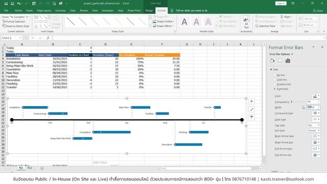 EP.42 - Excel / PowerPoint | ทำ Timeline with Gantt Chart บน Excel หรือ PowerPoint : Part 2 смотреть онлайн