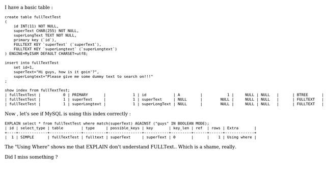Databases: MySQL EXPLAIN doesn't show 'use index' for FULLTEXT (2 Solutions!!) смотреть онлайн