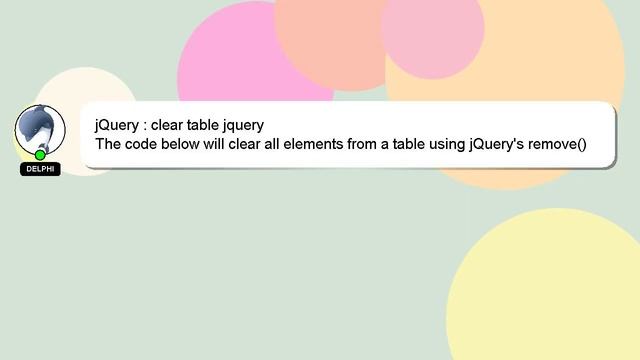 jQuery : clear table jquery смотреть онлайн