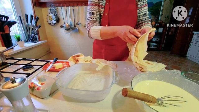 Сирна запіканка з лавашем. Пиріг без замісу тіста. смотреть онлайн