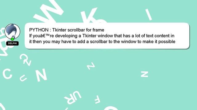 PYTHON : Tkinter scrollbar for frame смотреть онлайн