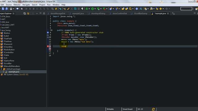 15. JMenu & JMenuItem Java Swing Tutorial without voice смотреть онлайн