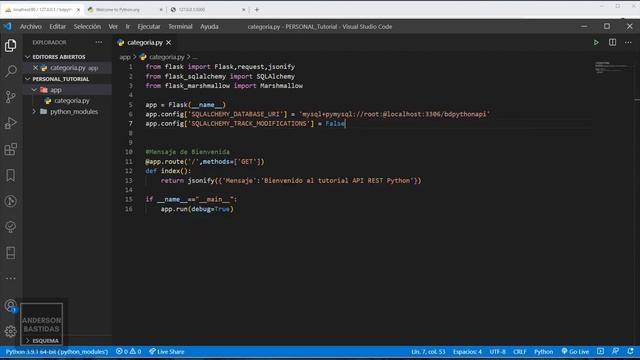 Creación de API REST con Python y MySQL - 2 смотреть онлайн