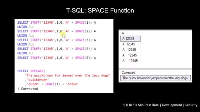 T-SQL: How To Use the SPACE Function смотреть онлайн