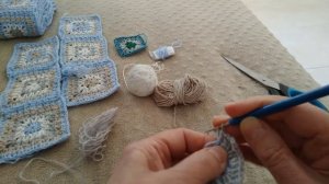 Бабушкин квадрат Моя находка Простая и оригинальная схема для вязания пряжей разного цвета