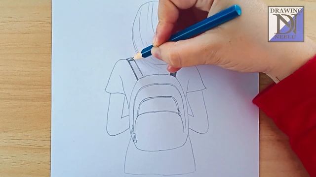 How to draw a girl with school bag | pencil drawing for beginner | easy tutorial drawing | drawing смотреть онлайн