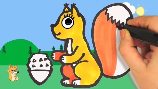 Bolalar uchun sincap chizish|Drawing a squirrel for children|Рисование белочка для детей смотреть онлайн