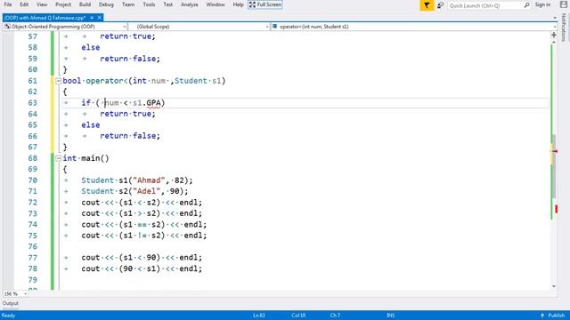 Overload Operator "Comparison between object and other simple datatype" смотреть онлайн