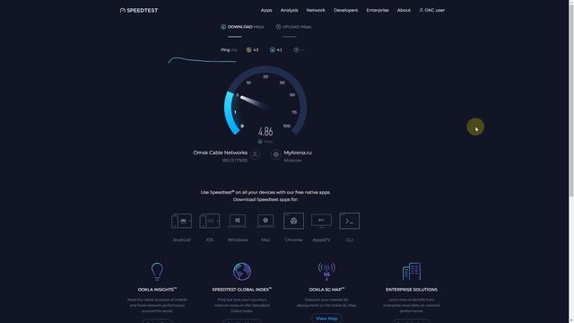 Speedtest скорости интернет 