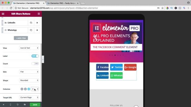Share Buttons Element Tutorial | Elementor Pro смотреть онлайн