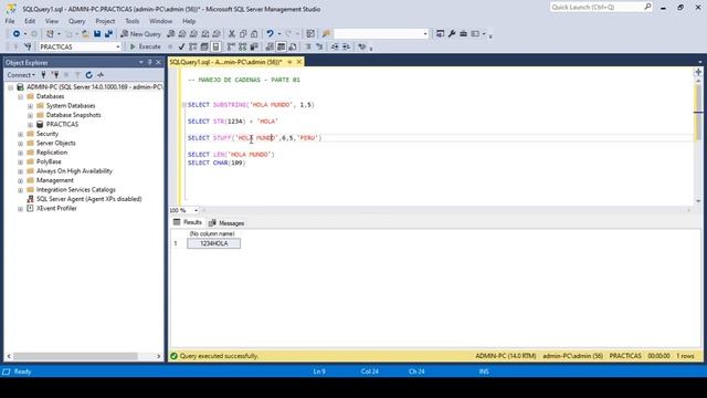 Curso SQL Server 09 Manejo de cadenas de texto SUBSTRING, STR, STUFF, LEN, CHAR смотреть онлайн