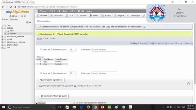 30 Column Field based Insert and Select command In MySQL Tables смотреть онлайн