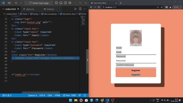 Animated Login & Registration Form using HTML,CSS & JavaScript смотреть онлайн