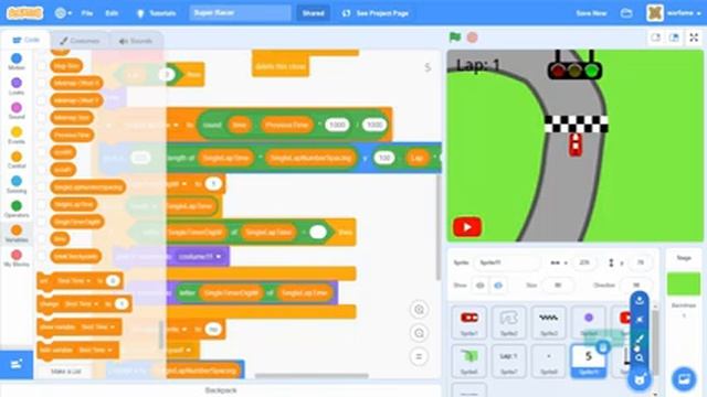 Scratch 3.0 Tutorial: How to Make a Racing Game (Part 9) (FINAL) смотреть онлайн