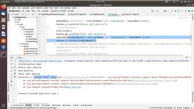 Spring Framework Java - Обратный вызов деструктуризации (destroy-method, DisposableBean) смотреть онлайн