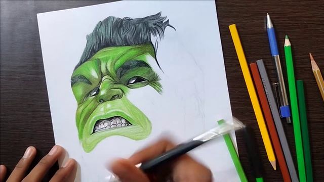 Realistic Drawing with Dom's colour pencils (24 Shade) || colour pencil sketching #hulk #avengers смотреть онлайн