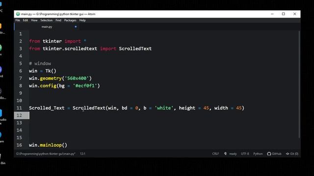 how to make scrolled text in python tkinter смотреть онлайн