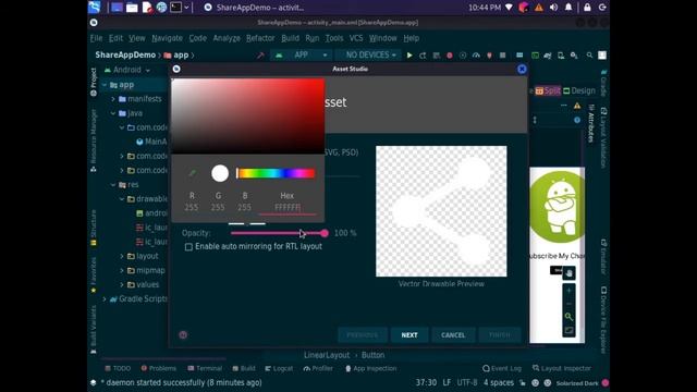 How to create share button in android Studio Java using viewbinding смотреть онлайн