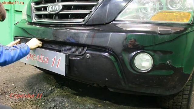 Защита радиатора KIA SORENTO I (рестайлинг) 2006-2011г.в. (Черный) - strelka11.ru смотреть онлайн