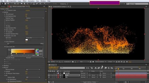 ► Создание огня в After Effects с помощью Particular (fire) - AEplug 039