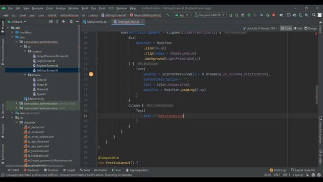 #4 Settings Page in Authentication App UI using jetpack compose | UI Stack смотреть онлайн