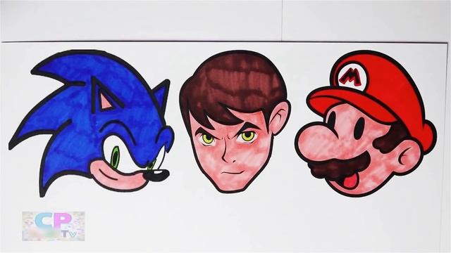 Wolverine,Power Rangers,Spiderman,Iron Man...... Coloring Pages Tv ,How to Color Superheroes Heads смотреть онлайн