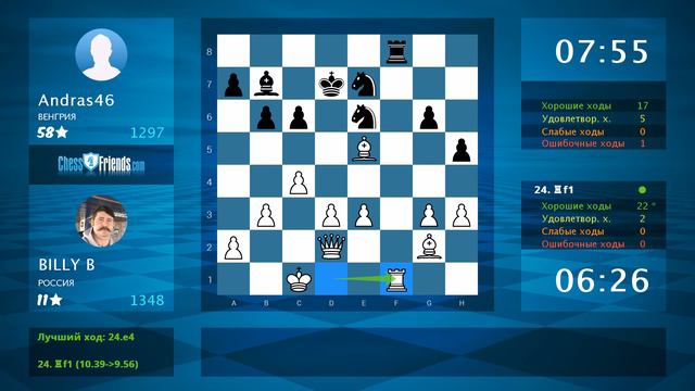 Chess Game Analysis: BILLY B - Andras46 : 1-0 (By ChessFriends.com) смотреть онлайн