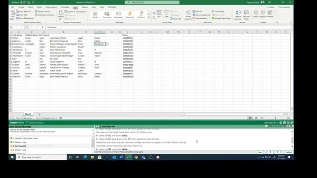 Excel Expert Lesson 6 2 Filling Cells Using Flash Fill смотреть онлайн