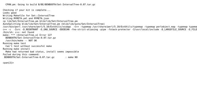 Ubuntu: Perl module Set::IntervalTree is not installing смотреть онлайн