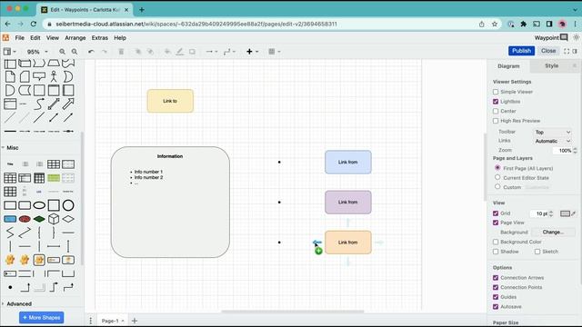 How to join connectors with waypoints in draw.io смотреть онлайн