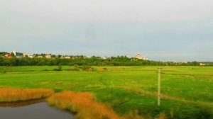 Вид из окна поезда - Река Тёша и храмы Арзамаса (г.Арзамас, Нижегородская обл.)