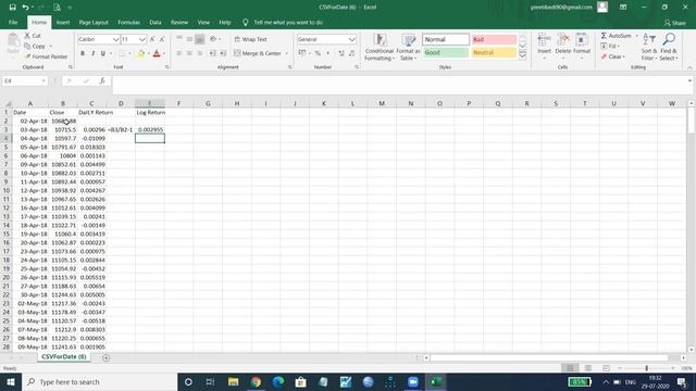 How to calculate Log return , daily return and Holding period return for stock market data смотреть онлайн