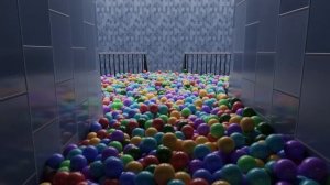 100,000 Color Balls on stairs | Blender Rigid body simulation