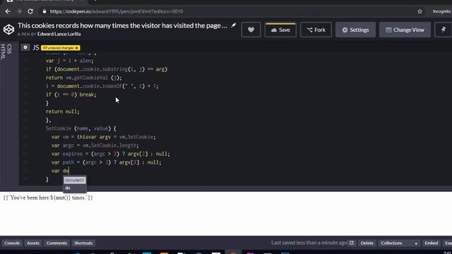 VUEJS cookies records how many times the visitor has visited the page and writes to the page accord смотреть онлайн