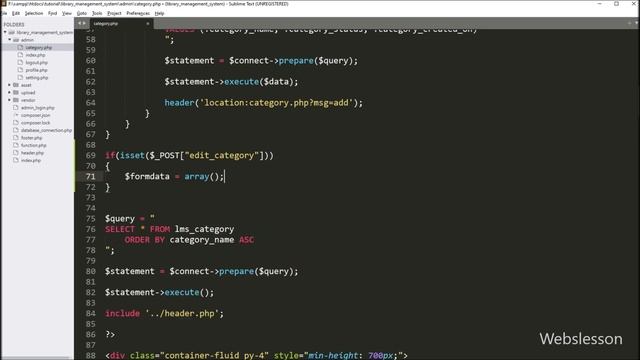 PHP Project On Library Management System - Edit Category Data - 8 смотреть онлайн