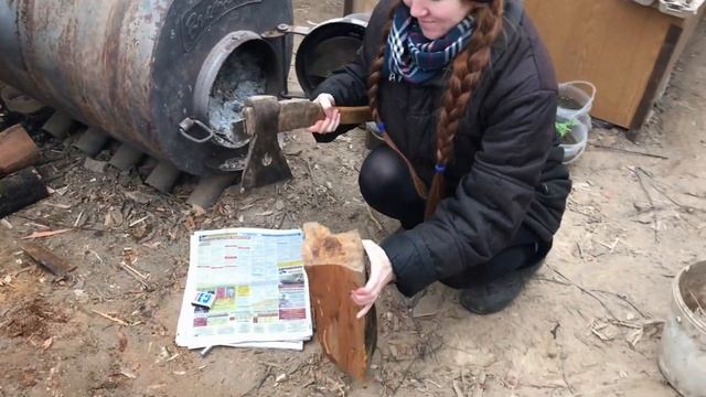 Мужская работа женскими руками. ОДНА В ДЕРЕВНЕ! Живу под землей, топлю печь. смотреть онлайн