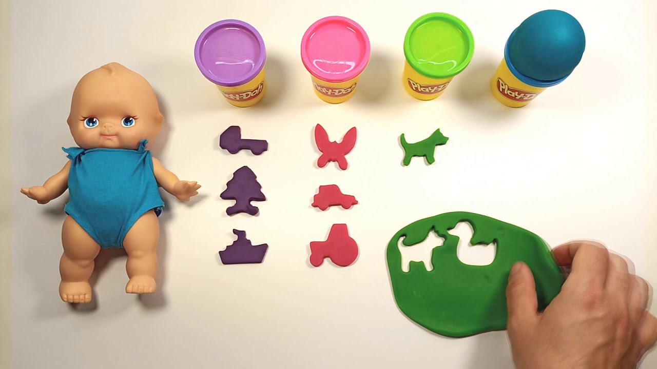 Learn numbers and colours with Play Doh and cookie cutters смотреть онлайн