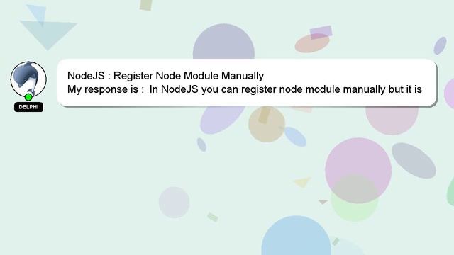 NodeJS : Register Node Module Manually смотреть онлайн