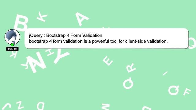 jQuery : Bootstrap 4 Form Validation смотреть онлайн